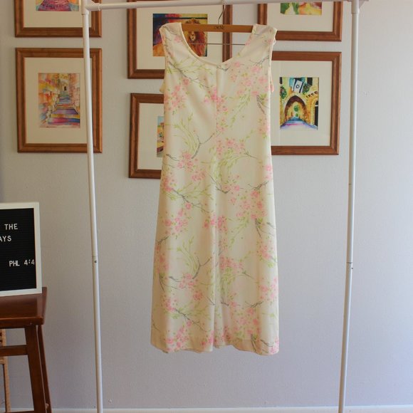 Vintage Cherry Blossom Dress Sz M - Picture 2 of 4